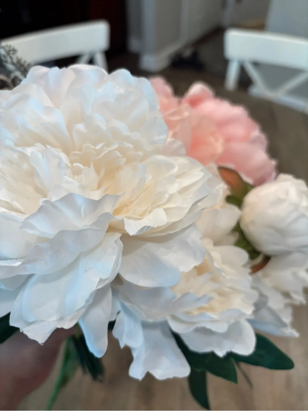 Ashland Faux Peony Bouquet - Hot Pink, Peach & White